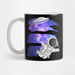 Floating astronaut Ufo alien abduction funny cute spaceship moon mars cosmic space Mug